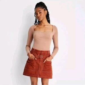 Women’s Long Sleeve Sweetheart Corset Top